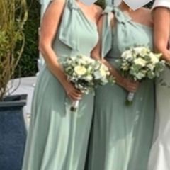 Folkster Fleur Crepe Gown Sage Green. Worn Once. Size L.