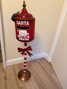 Christmas Santa Post Box on Stand