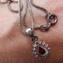 Vintage Sterling Silver 925 Isla Garnet Pendant Necklace 4,2g Image 5