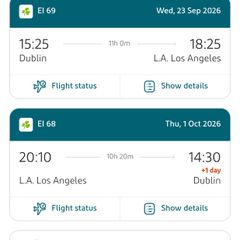 Aer Lingus Dublin - Los Angeles 23 Sep -1 Oct 2026