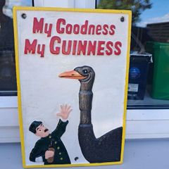 Guinness ostrich  cast iron sign