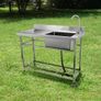 Stainless Steel Utility Sink, 1 Compartment Free Standing Small Sink w/Workbench Faucet & legs, 119.88 x 50.04 x 95 cm Commercial Single Bowl Image 5