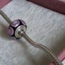 Pandora purple stepping stones murano glass charm very good condition hallmarked Image 4