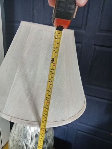 silver and cream table lamp