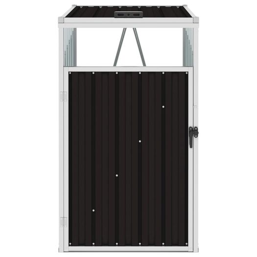 Garbage Bin Shed Brown 72x81x121 cm Steel