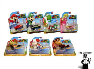 Hot Wheels Super Mario Bros Character Cars Complete Set Of 7 Diecast Cars Brand New Sealed