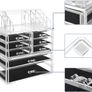 _Cosmetic Organiser Makeup Box Clear Cosmetic Box with 8 Drawers and Black Inserts for Lipstick and Other Makeup and Jewellery - Clear Image 5