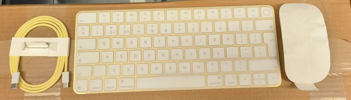 Apple Magic Keyboard with Touch ID A3118 + Magic Mouse A3208 + Cable GENUINE (Brand New/ Type C) Gold