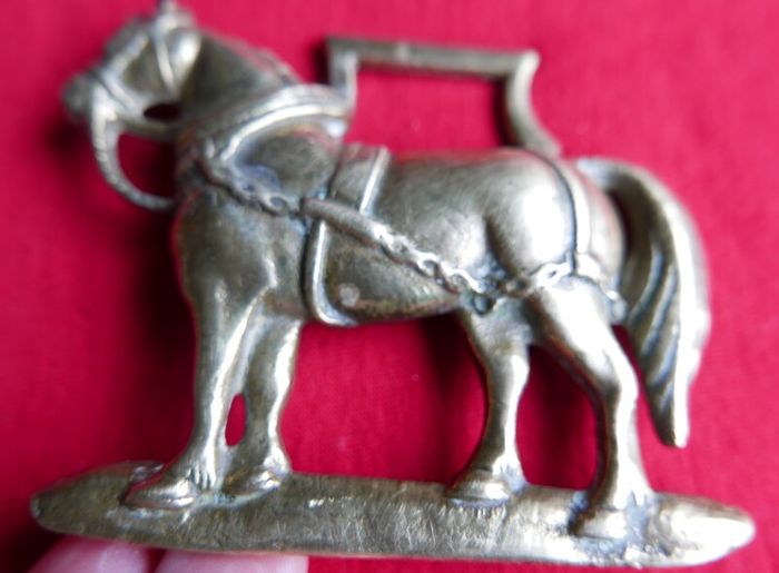 Vintage Horse Harnes Brass Medallion, Horse Bridle Medallion