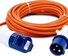 10M Extension Lead, 16A/230V, 1.5mm Orange Cable, IP44 Weatherproof