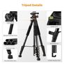 K&F Concept Portable Lightweight Tripod Selfie Stick Remote Bluetooth Stand Spherical Head DSLR Camera Optics Binoculars Clip Holder Mobile Phone Tablet Astronomy Telescope Projector Outdoor Vlogging Streaming Studio Image 10
