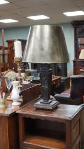 Vintage French Oak Table Lamp