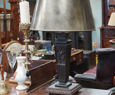 Vintage French Oak Table Lamp