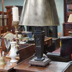 Vintage French Oak Table Lamp