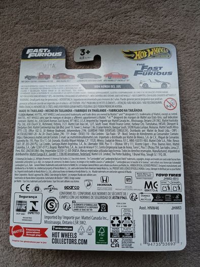 Hot Wheels 25th Anniversary 2026 Fast & Furious 1994 Honda Del Sol