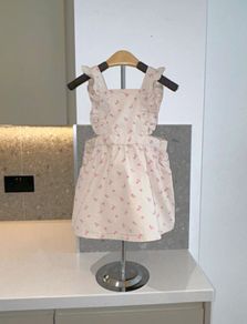 Girls Cream & Pink Pinafore Dress from GAP Age 3 / EU  98 cm