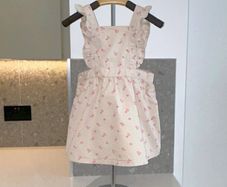 Girls Cream & Pink Pinafore Dress from GAP Age 3 / EU  98 cm
