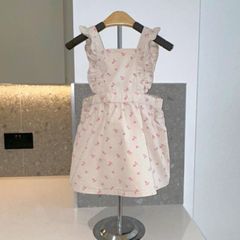 Girls Cream & Pink Pinafore Dress from GAP Age 3 / EU  98 cm