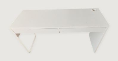 IKEA MICKE desk, white, 142x50 cm, 2 drawers