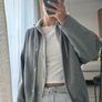 RIVER ISLAND grey wool bomber jacket Image 2