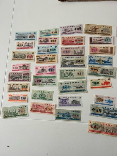 50PCS Food Coupon, China Different Real Food Banknotes, Mix Grade Lot Chinese Old Rice Bill Meat Banknote