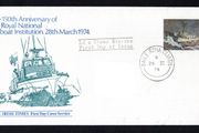 1974 Ireland 150th Anniversary of the Royal National Lifeboat Institution (RNLI) Commemorative Stamp Irish Times Addressed First Day Cover (FDC)