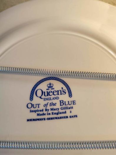 Stunning Queens Blue Hanging Plate By May Gilliatt.
