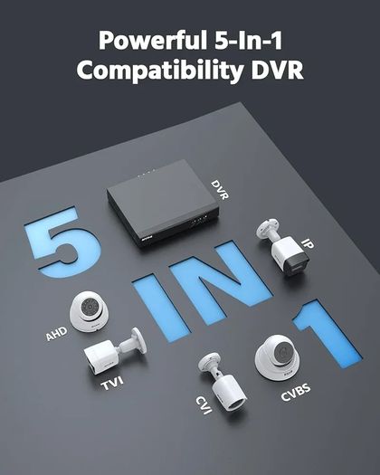 8 Channel Outdoor Security CCTV Camera System, Smart Human & Vehicle Detection, 3K Lite DVR with 1TB Hard Drive and 4 x 1920TVL 2MP Home Security Cams, Dual-light with Color Night Vision