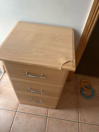 3 drawer bed side locker