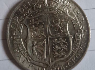 1916 George V Half Crown silver
