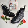 Dr Martens Delphine Black Leather Wingtip Combat Ankle Boots Size UK5 EU38 US7 Image 9