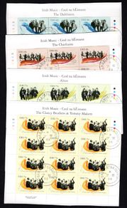 2006 Ireland Irish Music Commemorative Stamp Sheetlets Plate 1B1B1B1B  Fine Used with Dublin cancel of 7th November 2006 (First day of issued) on envelope extract
