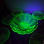 Antique Uranium Glass Dessert Bowl Collection Image 3