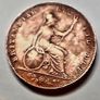 3 English Coin Lot.  Farthing;  Half Penny; Penny. Image 3