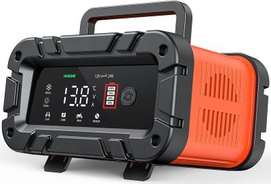 10Amp Car Battery Charger, 12V/24V Automatic Smart Battery Charger/Maintainer with Temperature Compensation, Car Battery Repair and Desulfator for Car, Motorcycle, SUV, Lithium Batteries & AGM