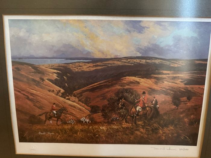 Donald Ayres Limited Edition Signed Print. Equestrian Fox Hunting Scene (27/350)
