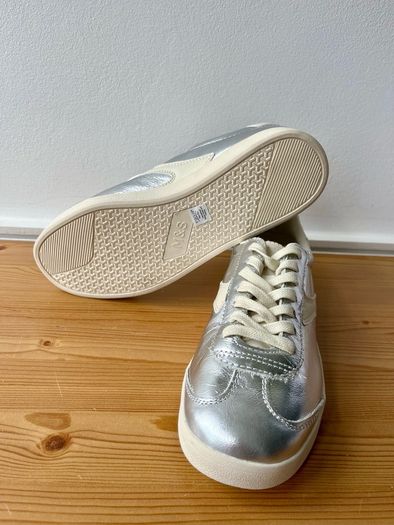 M&S silver leather sneakers size 4