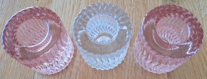 Wavy Patterned Coloured Glass Tealight Holders