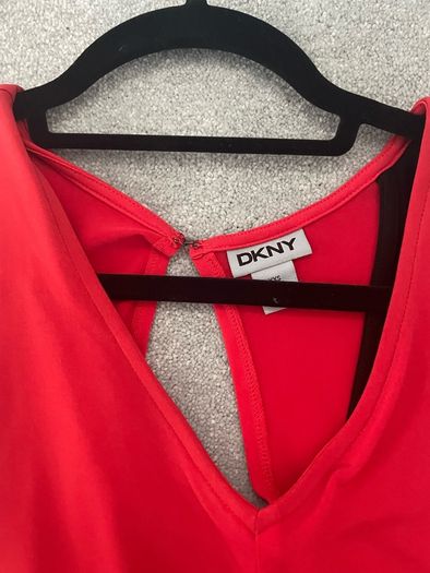 DKNY red dress with black insert size Xs