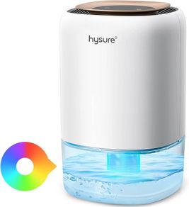 1400ml Electric Dehumidifier for Home Damp with 7 Colorful Lights, Portable Small Dehumidifier for Bathroom Wardrobe Closet RV Bedroom Garage
