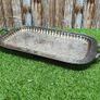Vintage Silver Plated Butlers Serving Tray Platter Claw Footed 24 inch x 12 inch Leonard English Image 2