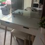 dressing table with lights and stool Image 2