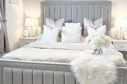 Ottoman Storage Bed Frame Gas Lift Velvet Panel Upholstered Double King Size