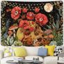 FREE EXPRESS SHIPPING Tapestry Skull Garden Wall Tapestry Hippie Moon Wall Hanging Tapestry Flower Mushroom Decor Tapestry for Bedroom Dorm Room Decoration 59 x 51 inch (150 x130cm) Image 2