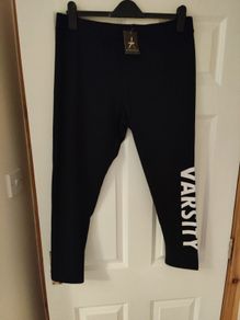 BNWT black Varsity Atmosphere leggings size UK18 EU46 Postage included