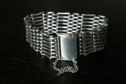 Vintage Sterling Silver Gate Link Bracelet, Birmingham 1979, 29g