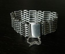 Vintage Sterling Silver Gate Link Bracelet, Birmingham 1979, 29g