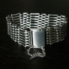 Vintage Sterling Silver Gate Link Bracelet, Birmingham 1979, 29g