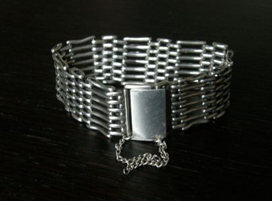 Vintage Sterling Silver Gate Link Bracelet, Birmingham 1979, 29g