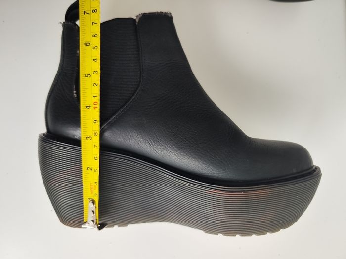Dr Doc Martens platform black Aerial wedges chunky sole boots UK4 US6 EU37